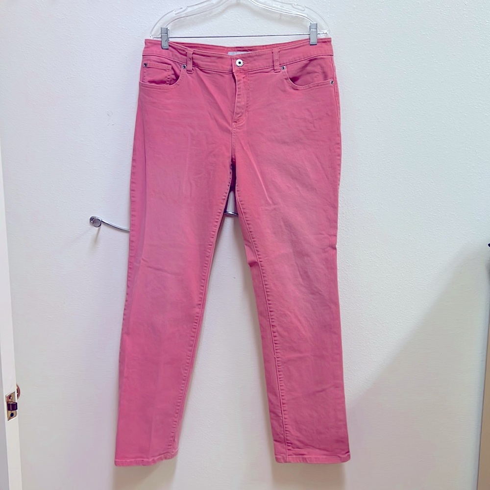 Chico’s platinum Salmon color jeans